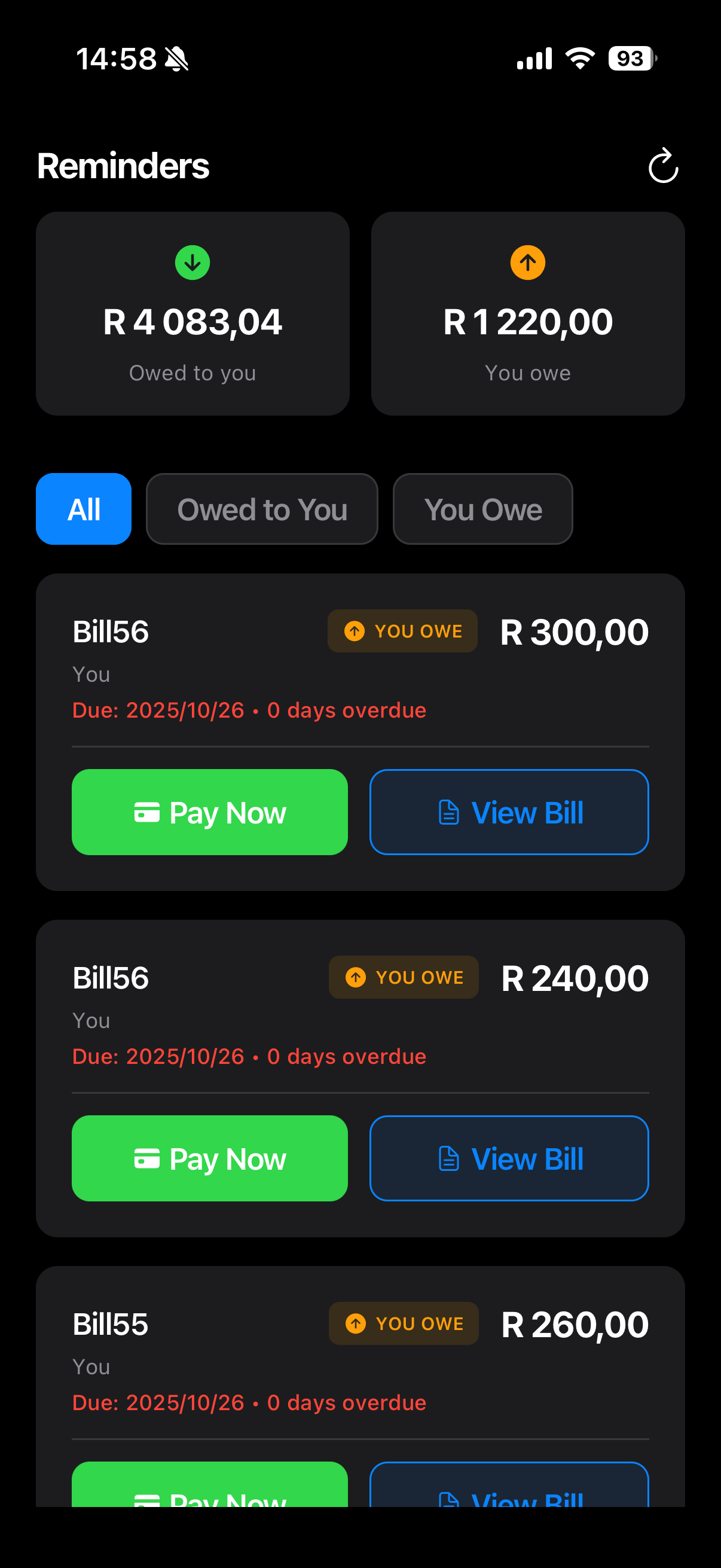 Shariz App - Payment Reminders