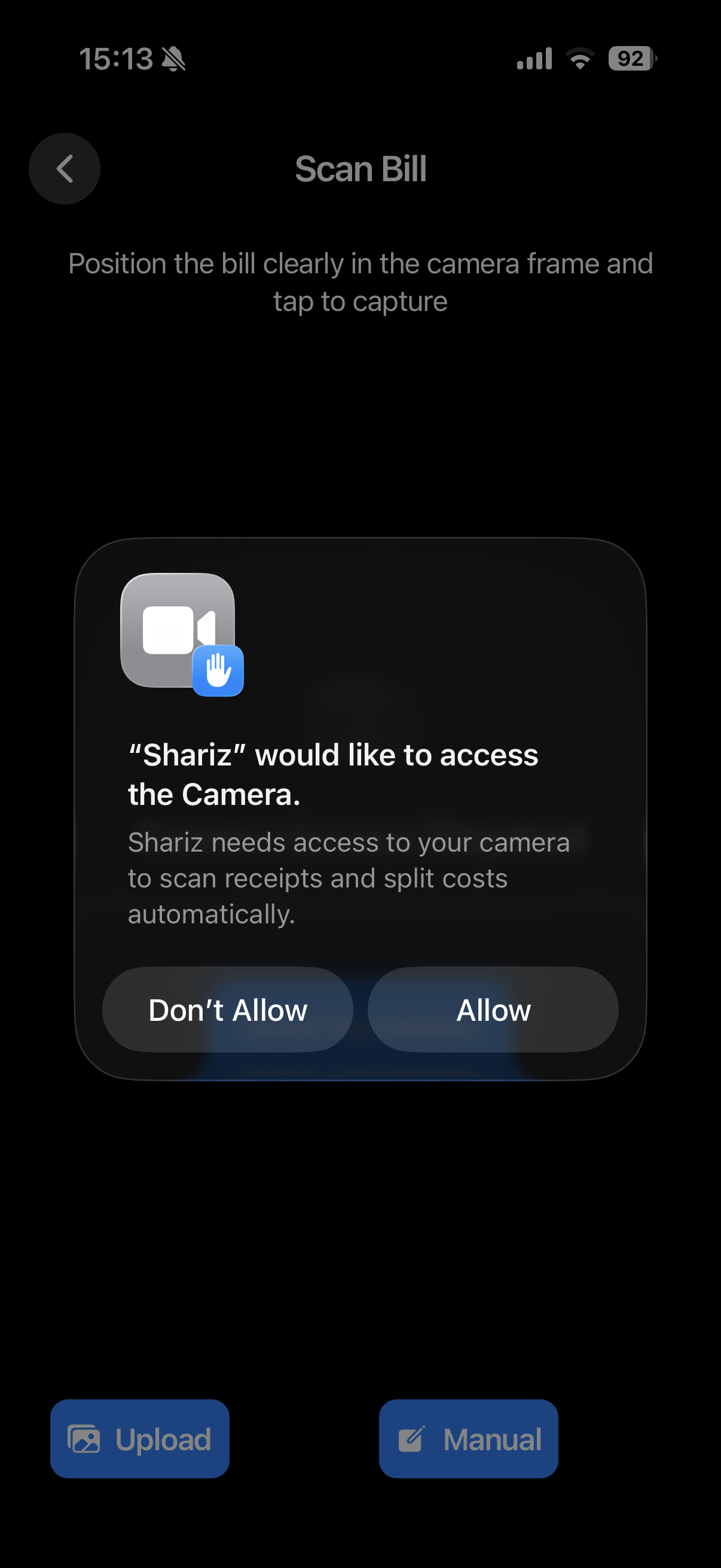 Camera Permission Request
